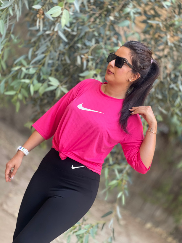 تیشرت زنانه نیکا اسپورت سوزنی لانگ آستین سه ربع